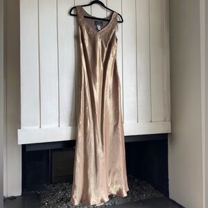 Vintage Alex Evenings Gold Metallic Satin Gown